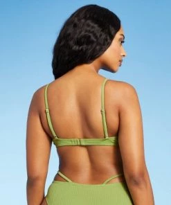 Deals 🎉 Juniors' Tunneled Ribbed Underwire Bikini Top - Xhilaration™ Olive Green 🎉 -Swimsuits Official Site unnamed file 4236