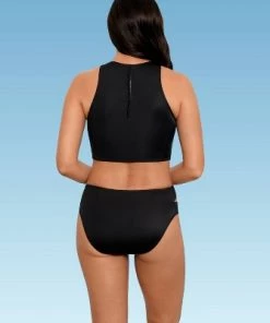 Best Sale šÆ Women's Slimming Control High Neck Bikini Top - Beach Betty by Miracle Brands Brown š