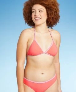 Outlet 🤩 Juniors' Terry Triangle Bikini Top - Xhilaration™ Multi Blue & Lime Green ⌛ -Swimsuits Official Site unnamed file 4289