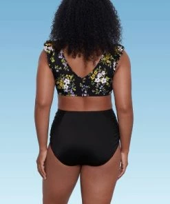 Top 10 🌟 Women's Slimming Control Ruffle Shoulder Bikini Top - Beach Betty by Miracle Brands Black 🔔 -Swimsuits Official Site unnamed file 4336