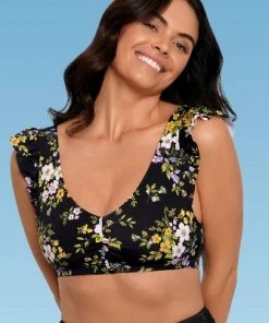 Top 10 🌟 Women's Slimming Control Ruffle Shoulder Bikini Top - Beach Betty by Miracle Brands Black 🔔 -Swimsuits Official Site unnamed file 4338