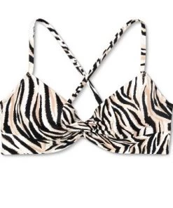 Cheapest 🔔 Women's Light Lift Twist-Front Bralette Bikini Top - Shade & Shore™ Zebra Print 🌟 -Swimsuits Official Site unnamed file 4348