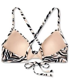 Cheapest 🔔 Women's Light Lift Twist-Front Bralette Bikini Top - Shade & Shore™ Zebra Print 🌟 -Swimsuits Official Site unnamed file 4349