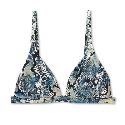Budget 🛒 Women's Triangle Bikini Top - Shade & Shore™ Blue Snake Print 🧨 8 Budget 🛒 Women's Triangle Bikini Top - Shade & Shore™ Blue Snake Print 🧨 - Image 6