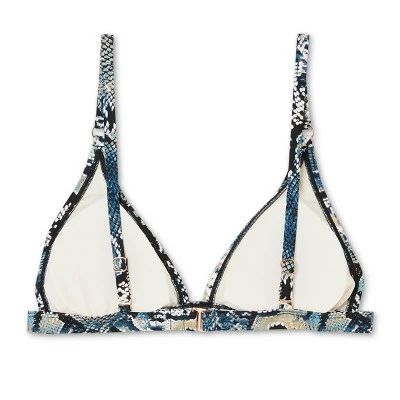 Budget 🛒 Women's Triangle Bikini Top - Shade & Shore™ Blue Snake Print 🧨 9 Budget 🛒 Women's Triangle Bikini Top - Shade & Shore™ Blue Snake Print 🧨 - Image 7