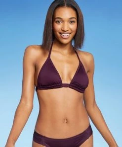 Promo 🧨 Women's Double Strap Triangle Bikini Top - Kona Sol™ Atlantic Burgundy 🌟 -Swimsuits Official Site unnamed file 4387
