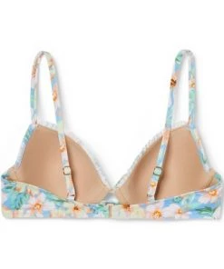 Budget ❤️ Women's Lightly Lined Ruffle Detail Tie-Front Bikini Top - Shade & Shore™ Light Blue Floral 😀 -Swimsuits Official Site unnamed file 4396
