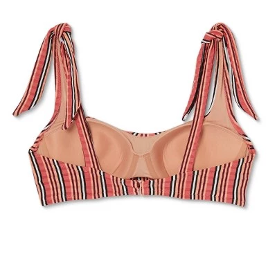 New 🧨 Women's Light Lift Square Neck Shoulder Tie Bralette Bikini Top - Shade & Shore™ Multi Stripe 🔔 8 New 🧨 Women's Light Lift Square Neck Shoulder Tie Bralette Bikini Top - Shade & Shore™ Multi Stripe 🔔 - Image 6