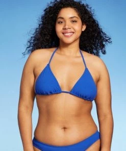 Budget 😀 Juniors' Terry Triangle Bikini Top - Xhilaration™ Blue 🧨 -Swimsuits Official Site unnamed file 4445