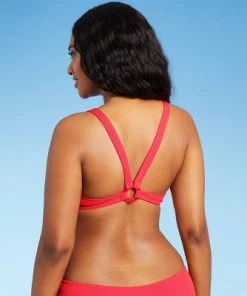 Buy ⭐ Juniors' Textured Ring Back Bralette Bikini Top - Xhilaration™ Neon Pink 🔔 -Swimsuits Official Site unnamed file 4452