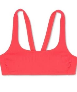 Buy ⭐ Juniors' Textured Ring Back Bralette Bikini Top - Xhilaration™ Neon Pink 🔔 -Swimsuits Official Site unnamed file 4453