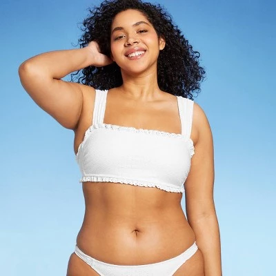 Budget 🎁 Juniors' Ruffle Eyelet Bralette Bikini Top - Xhilaration™ White 👍 5 Budget 🎁 Juniors' Ruffle Eyelet Bralette Bikini Top - Xhilaration™ White 👍 - Image 3