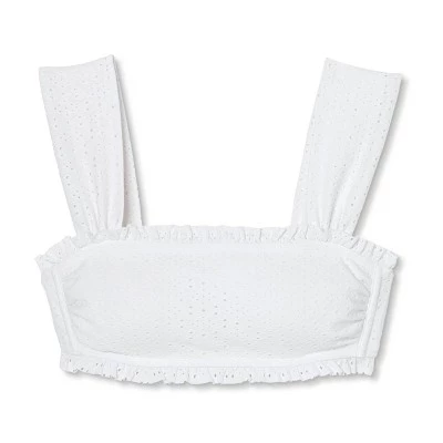 Budget 🎁 Juniors' Ruffle Eyelet Bralette Bikini Top - Xhilaration™ White 👍 7 Budget 🎁 Juniors' Ruffle Eyelet Bralette Bikini Top - Xhilaration™ White 👍 - Image 5