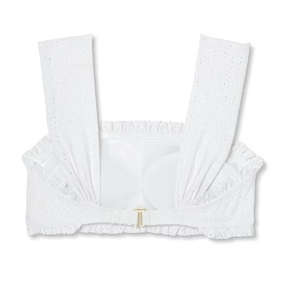 Budget 🎁 Juniors' Ruffle Eyelet Bralette Bikini Top - Xhilaration™ White 👍 8 Budget 🎁 Juniors' Ruffle Eyelet Bralette Bikini Top - Xhilaration™ White 👍 - Image 6