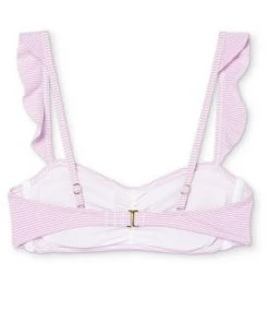 Outlet 🔥 Juniors' Textured Ruffle Shoulder Bralette Bikini Top - Xhilaration™ Lavender Stripe ❤️ -Swimsuits Official Site unnamed file 4488