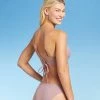 Brand new 🔥 Women's Longline Crochet Detail Bikini Top - Shade & Shore™ Mauve 🤩 -Swimsuits Official Site unnamed file 4501