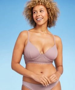 Brand new 🔥 Women's Longline Crochet Detail Bikini Top - Shade & Shore™ Mauve 🤩 -Swimsuits Official Site unnamed file 4503