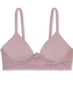 Brand new 🔥 Women's Longline Crochet Detail Bikini Top - Shade & Shore™ Mauve 🤩 -Swimsuits Official Site unnamed file 4505