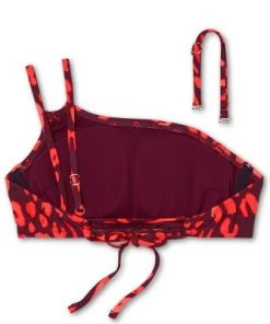Buy 🔥 Women's Strappy One Shoulder Bikini Top - Shade & Shore™ Red Animal Print ✨ -Swimsuits Official Site unnamed file 4523