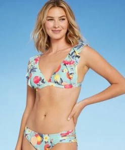 Budget 💯 Women's Soft Ruffle Bralette Bikini Top - Kona Sol™ Sage Green 🔔 -Swimsuits Official Site unnamed file 4613