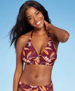Deals 🧨 Women's Halter Double Tab Bikini Top - Kona Sol™ Dark Cherry ❤️ -Swimsuits Official Site unnamed file 4628