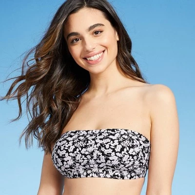 Flash Sale 🧨 Women's Shoulder Tie Bandeau Bikini Top - Kona Sol™ Black/White 😍 4 Flash Sale 🧨 Women's Shoulder Tie Bandeau Bikini Top - Kona Sol™ Black/White 😍 - Image 2