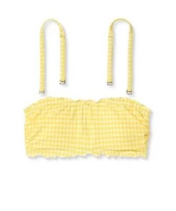 Budget 👏 Juniors' Textured Gingham Bandeau Bikini Top - Xhilaration™ Yellow ❤️ -Swimsuits Official Site unnamed file 4734