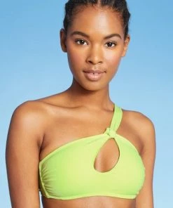 Promo 🎉 Juniors' Cut Out One Shoulder Bikini Top - Xhilaration™ Light Green 🎉 -Swimsuits Official Site unnamed file 4771