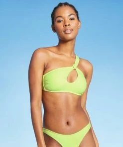 Promo 🎉 Juniors' Cut Out One Shoulder Bikini Top - Xhilaration™ Light Green 🎉 -Swimsuits Official Site unnamed file 4777
