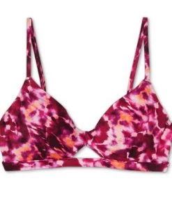Buy ✨ Women's Cut Out Bralette Bikini Top - Shade & Shore™ Pink Tie-Dye 👍 -Swimsuits Official Site unnamed file 4798