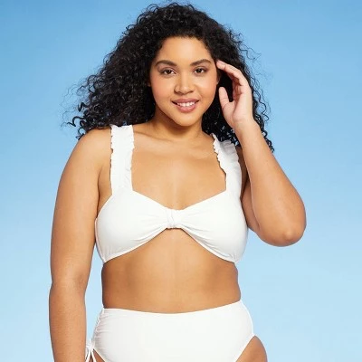 Cheap 😍 Women's Ruffle Strap Bikini Top - Sea Angel White 🌟 5 Cheap 😍 Women's Ruffle Strap Bikini Top - Sea Angel White 🌟 - Image 3