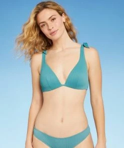 Flash Sale ✨ Women's Lightly Lined Ribbed Shoulder-Tie Triangle Bikini Top - Shade & Shore™ Light Teal 👍 36 Flash Sale ✨ Women's Lightly Lined Ribbed Shoulder-Tie Triangle Bikini Top - Shade & Shore™ Light Teal 👍 -Swimsuits Official Site unnamed file 4926