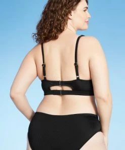 Top 10 😀 Juniors' Plus Size Ribbed Knot-Front Bralette Bikini Top - Xhilaration™ Neon Pink 💯