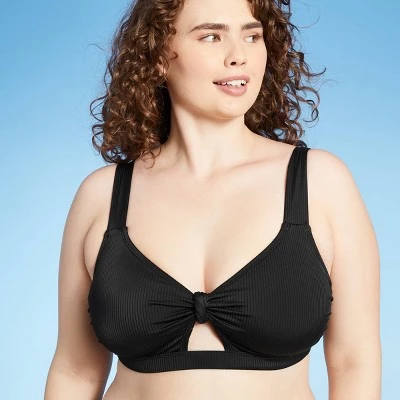 Top 10 😀 Juniors' Plus Size Ribbed Knot-Front Bralette Bikini Top - Xhilaration™ Neon Pink 💯 4 Top 10 😀 Juniors' Plus Size Ribbed Knot-Front Bralette Bikini Top - Xhilaration™ Neon Pink 💯 - Image 2