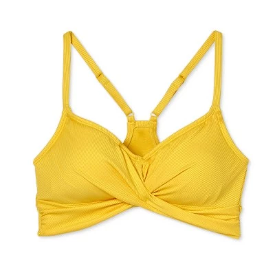 Best Pirce 🎁 Women's Ribbed Twist-Front Bralette Bikini Top - All in Motion™ Golden Yellow 💯 7 Best Pirce 🎁 Women's Ribbed Twist-Front Bralette Bikini Top - All in Motion™ Golden Yellow 💯 - Image 5