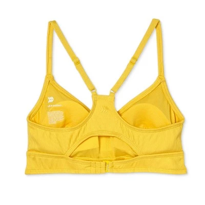 Best Pirce 🎁 Women's Ribbed Twist-Front Bralette Bikini Top - All in Motion™ Golden Yellow 💯 8 Best Pirce 🎁 Women's Ribbed Twist-Front Bralette Bikini Top - All in Motion™ Golden Yellow 💯 - Image 6