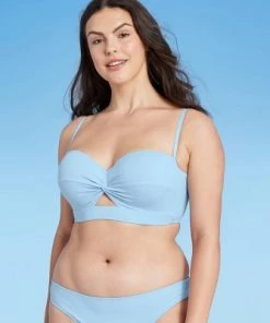 Best reviews of ⭐ Women's Lightly Lined Longline Twist-Front Bikini Top - Shade & Shore™ Light Blue 🎉 -Swimsuits Official Site unnamed file 4976