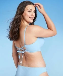 Best reviews of ⭐ Women's Lightly Lined Longline Twist-Front Bikini Top - Shade & Shore™ Light Blue 🎉 -Swimsuits Official Site unnamed file 4977