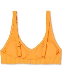 Best Pirce 💯 Juniors' Textured Terry V-Neck Bralette Bikini Top - Xhilaration™ Hot Citrus Orange ❤️ -Swimsuits Official Site unnamed file 5083