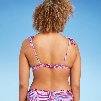 Promo 😀 Women's Shoulder Tie Triangle Bikini Top - Shade & Shore™ Multi Animal Print 🧨 6 Promo 😀 Women's Shoulder Tie Triangle Bikini Top - Shade & Shore™ Multi Animal Print 🧨 - Image 4