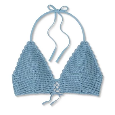 Best deal ⌛ Women's Push-Up Crochet Lace-Up Bikini Top - Shade & Shore™ Moon Blue 🛒 7 Best deal ⌛ Women's Push-Up Crochet Lace-Up Bikini Top - Shade & Shore™ Moon Blue 🛒 - Image 5