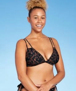 Wholesale 🛒 Women's Double Tunnel Triangle Bikini Top - Shade & Shore™ Black Animal Print 👍 -Swimsuits Official Site unnamed file 5199