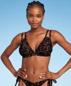 Wholesale 🛒 Women's Double Tunnel Triangle Bikini Top - Shade & Shore™ Black Animal Print 👍 -Swimsuits Official Site unnamed file 5208