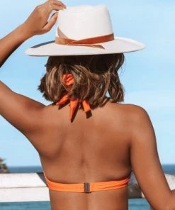 Top 10 🌟 Women's Bikini Top Swimsuit Orange Halter Underwire Push Up Bathing Suit-Cupshe 💯