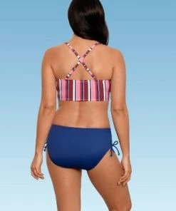 Deals 🔥 Women's Slimming Control Cinch-Front Crossback Bikini Top - Beach Betty by Miracle Brands White 🤩