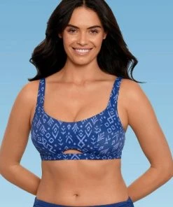 Best Pirce ❤️ Women's Slimming Control Cut Out Bikini Top - Beach Betty by Miracle Brands Blue 🧨 -Swimsuits Official Site unnamed file 5271