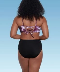 Promo ❤️ Women's Slimming Control High Neck Lace-Up Back Bikini Top - Beach Betty by Miracle Brands Purple ❤️ -Swimsuits Official Site unnamed file 5293