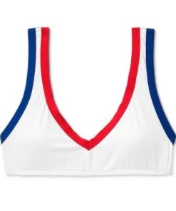 Deals 😍 Women's Blocked Trim Ribbed Bikini Top - Sea Angel White ✔️ -Swimsuits Official Site unnamed file 5315