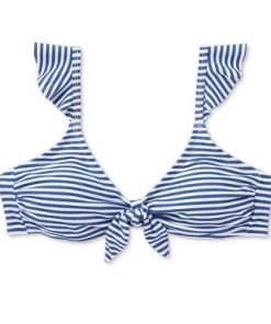 Outlet 👏 Women's Ruffle Tie-Front Bikini Top - Kona Sol™ Blue 🎉 -Swimsuits Official Site unnamed file 5371