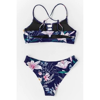 Outlet ✔️ Women's Navy Floral Cutout Bikini - Cupshe ✨ 5 Outlet ✔️ Women's Navy Floral Cutout Bikini - Cupshe ✨ - Image 3